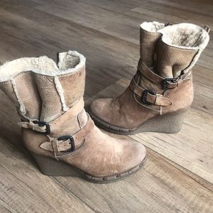 Celtic & Co Suede Shearling Boots.